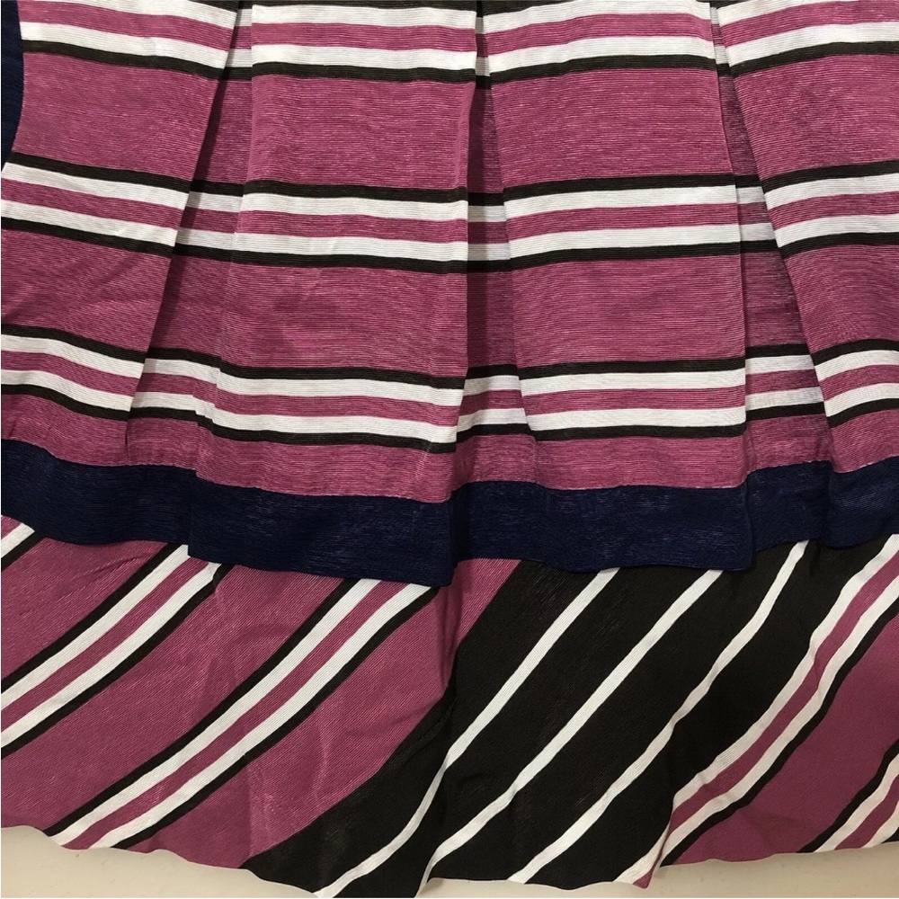 Anthropologie Maeve Women Ellery A - Line Skirt Size 8 Pink Blue Striped Pockets - Picture 3 of 10